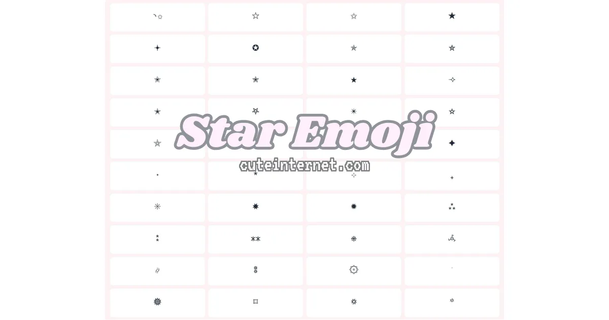 Star Emojis & Symbols | 𖤐 ✫ ⚝ ✶ ☆ | Copy & Paste